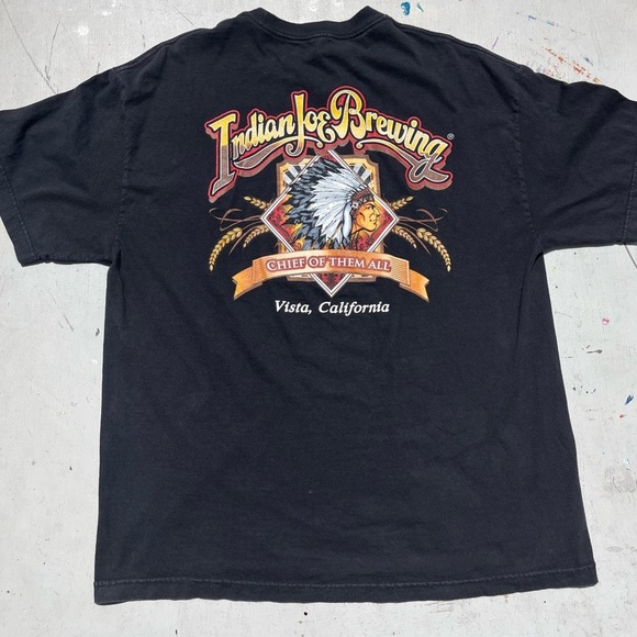Men's Indian Joe Brewing T-Shirt Black Spell-Out NO SIZE Craft Beer San Diego CA - Picture 1 of 12